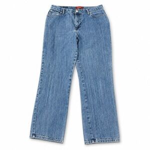 Zena Womens Jeans‎ Size 12 Straight Mid Rise Relaxed 100% Cotton Blue Denim